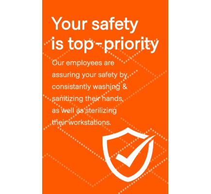 Employee Safety Window Cling  8.5" x 11" Orange Pack of 25 